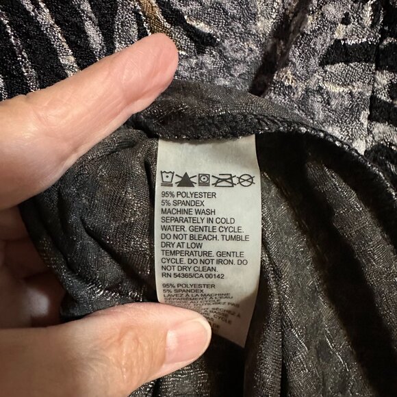 Alia Grey Animal Print Blouse Size XL 3/4 Sleeve NWT Women's - Picture 4 of 7